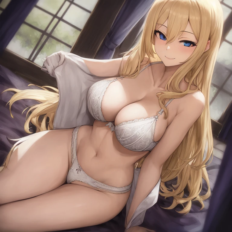 [Holara] 中长发 长发 卷发 大乳房 乳头 胸罩 杰作 诱人的微笑 内衣 [插画]